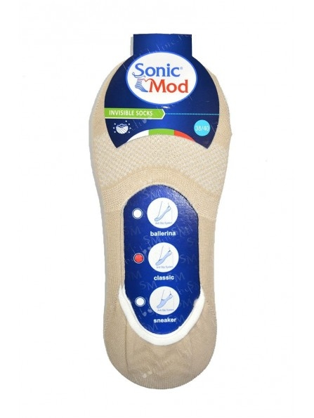Памучни терлици със силикон на глезена Sonic mod, телесен