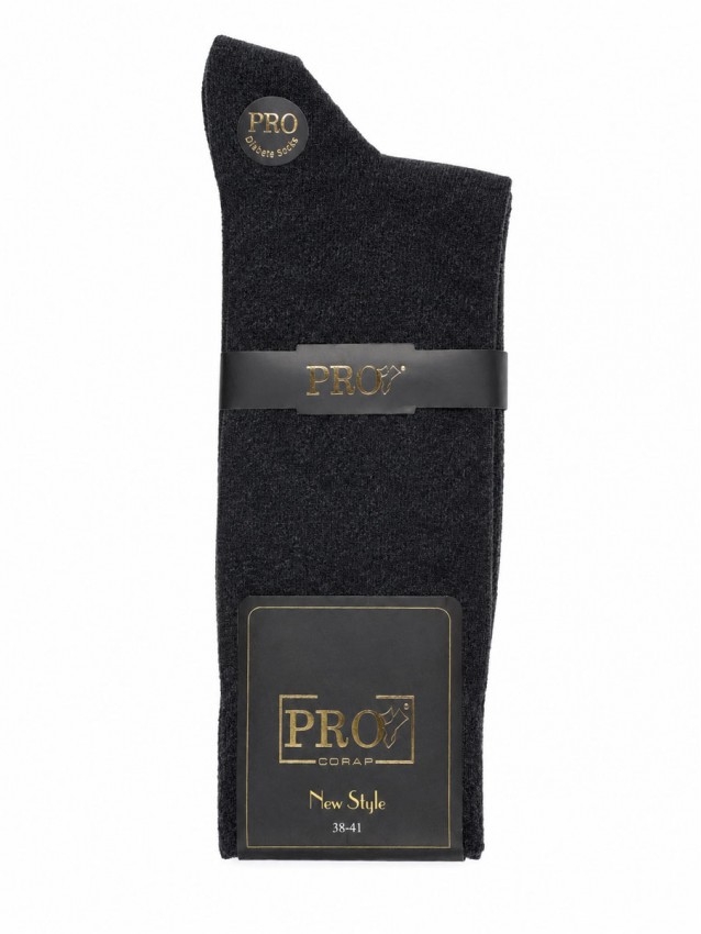 Къси мъжки памучни чорапи PRO CORAP 7283, тъмносив - Чорапи и чорапогащници