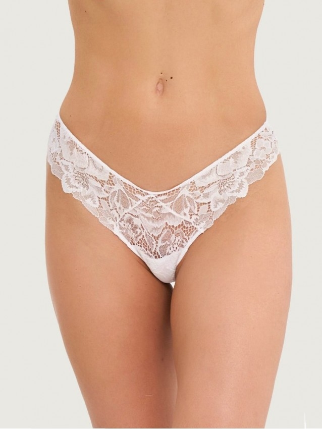 Дантелена V-shape бразилиана LORMAR WING, бял Дантелена V-shape бразилиана LORMAR WING, бял - Дамско бельо