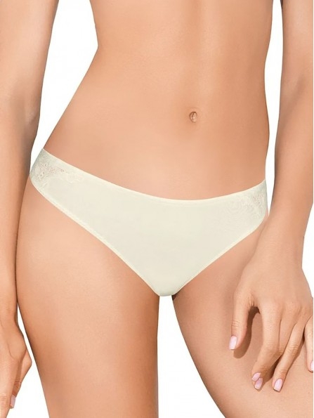 Дамски бикини от микрофибър и дантела LORMAR SLIP SATEN, шампан - Дамско бельо