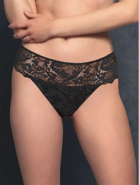 Дантелена дамска бикина LORMAR EASY SLIP, черен - Дамско бельо