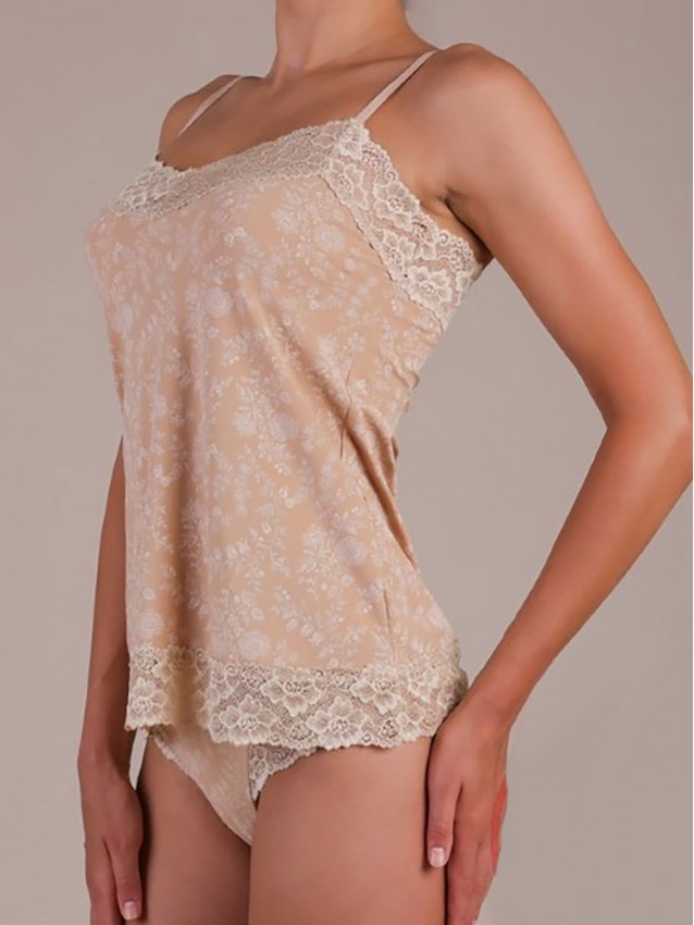 Корсаж с тънки пезрамки от микрофибър и дантела Maris COLLECTION 717, телесен Корсаж с тънки пезрамки от микрофибър и дантела Maris COLLECTION 717, телесен - Дамско бельо
