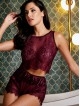 Дамски комплект от сатен и дантела Love and Bra 81998, бордо - Дамско бельо
