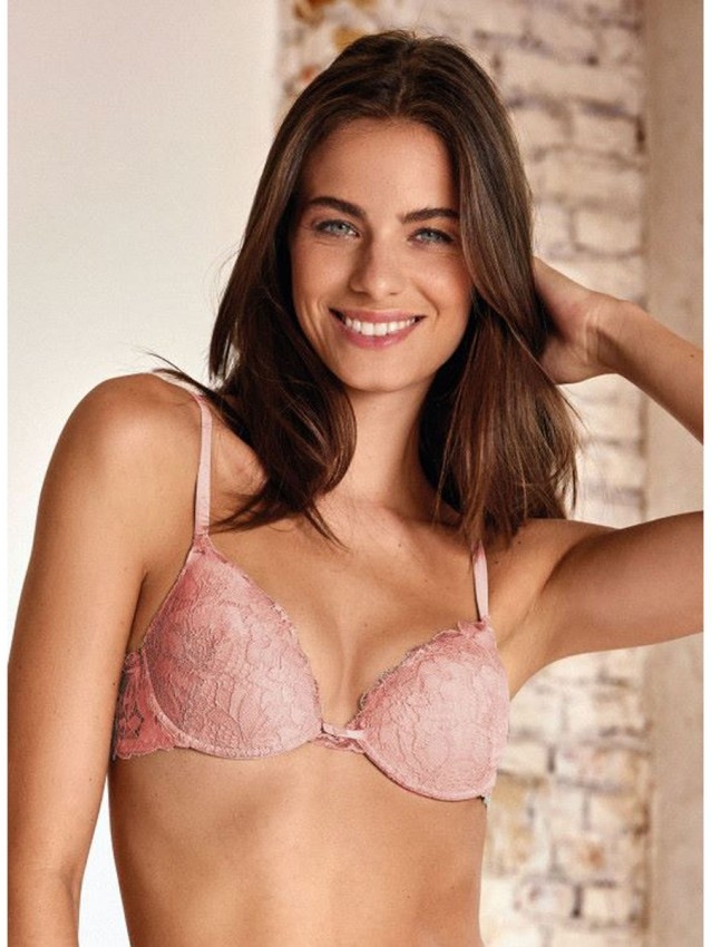 Сутиен push-up от сдантела LORMAR EASY UP, papaya Сутиен push-up от сдантела LORMAR EASY UP, papaya - Дамско бельо