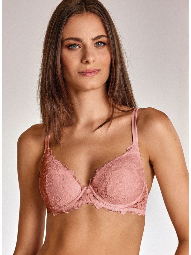 Дантелен сутиен с формовани чашки без подплатяване на банели LORMAR COMFY MOUSSE, papaya Дантелен сутиен с формовани чашки без подплатяване на банели LORMAR COMFY MOUSSE, papaya - Дамско бельо