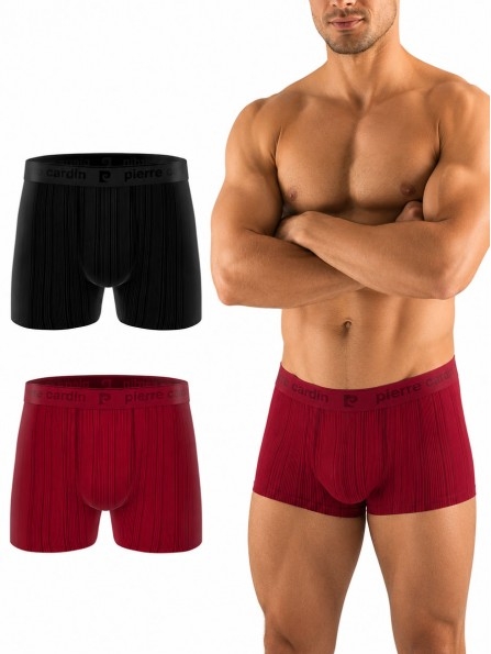 Комплект 2 броя мъжки боксери от микрофибър Pierre Cardin ANT/ASS1, nero, bordo
