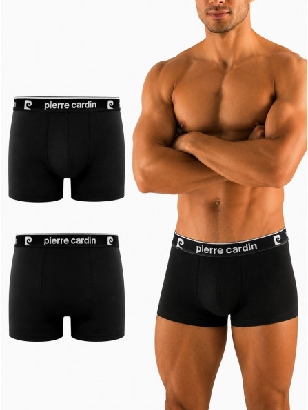 Комплект 2 броя мъжки боксери от памук Pierre Cardin BCX2/BAS/AS2, черен/черен