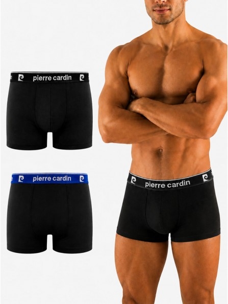 Комплект 2 броя мъжки боксери от памук Pierre Cardin BCX2/BAS/AS2, черен/син
